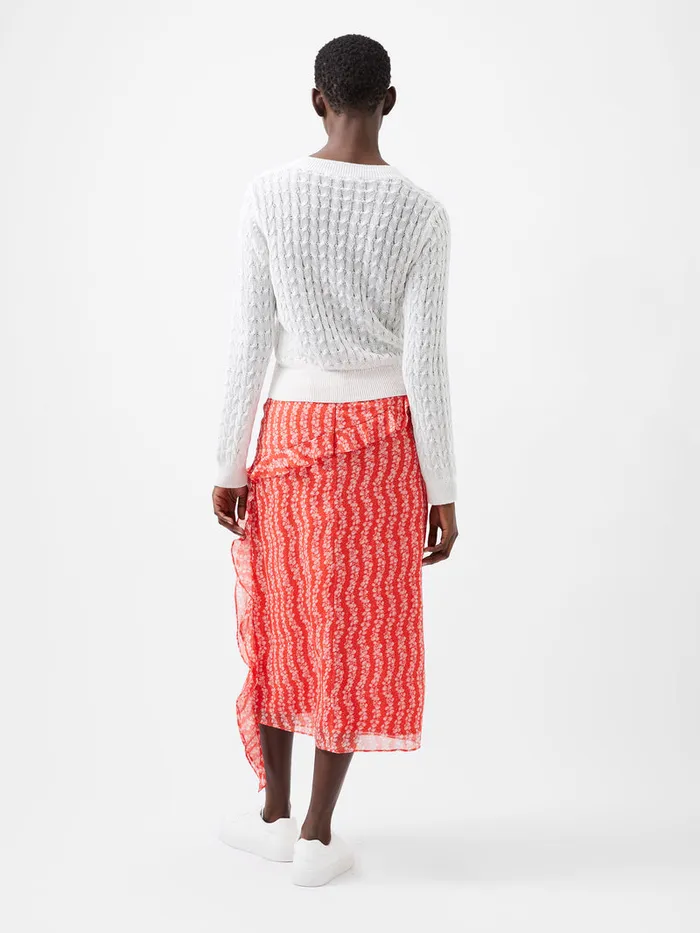 Woman Jumpers and Cardigans French Connection Niko Open Knit Long Sleeve Jumper Winter White Woman Jumpers and Cardigans French Connection Niko Open Knit Long Sleeve Jumper Winter White