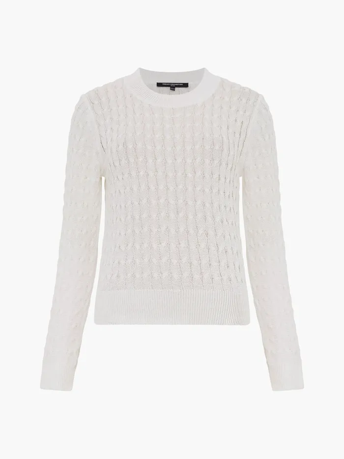 Woman Jumpers and Cardigans French Connection Niko Open Knit Long Sleeve Jumper Winter White Woman Jumpers and Cardigans French Connection Niko Open Knit Long Sleeve Jumper Winter White