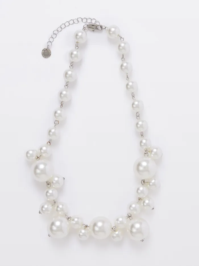 WomanMan Jewellery French Connection Multi Faux Pearls Cluster Necklace White WomanMan Jewellery French Connection Multi Faux Pearls Cluster Necklace White