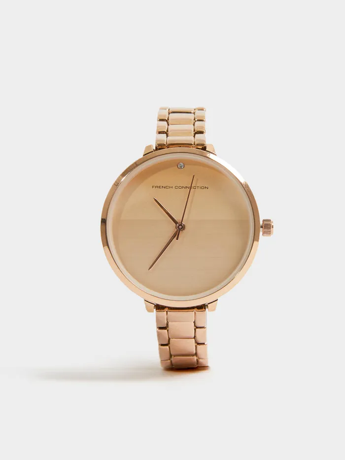 WomanMan Jewellery French Connection Rose Gold Tone Bracelet Watch With Rose Gold Dial Rose Gold WomanMan Jewellery French Connection Rose Gold Tone Bracelet Watch With Rose Gold Dial Rose Gold