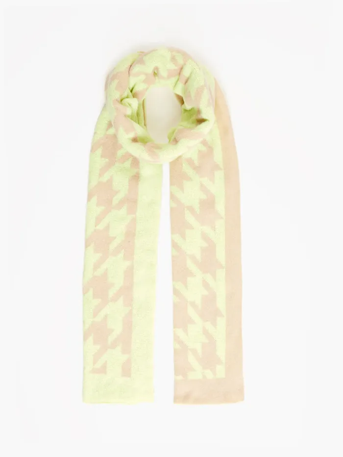 Woman Scarves French Connection Oversized Houndstooth Scarf Sharp Greenoatmeal
