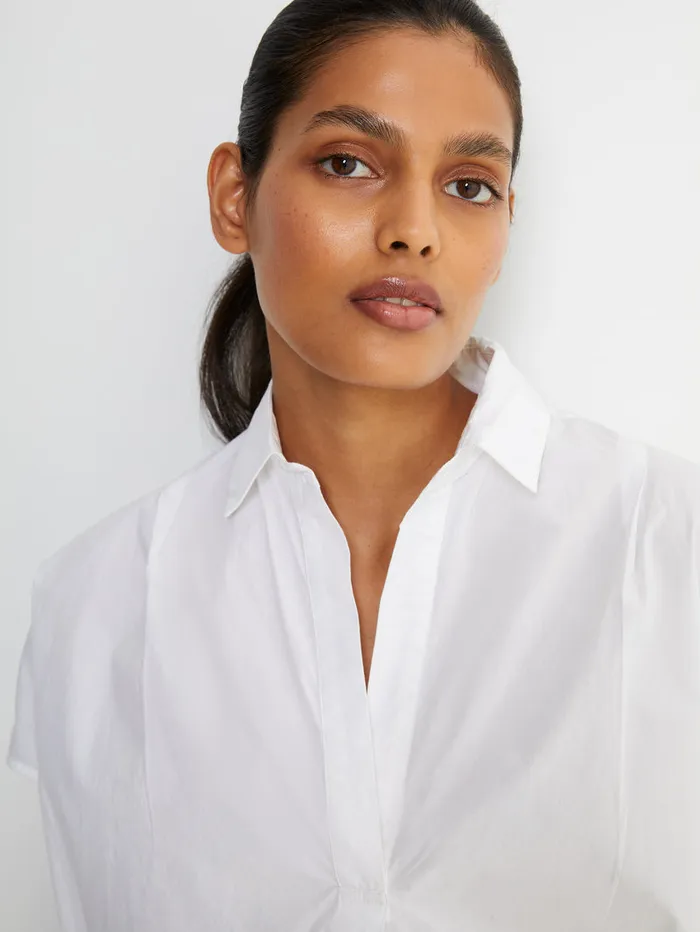 Woman Shirts French Connection Rhodes Poplin Sleeveless Popover Shirt Linen White