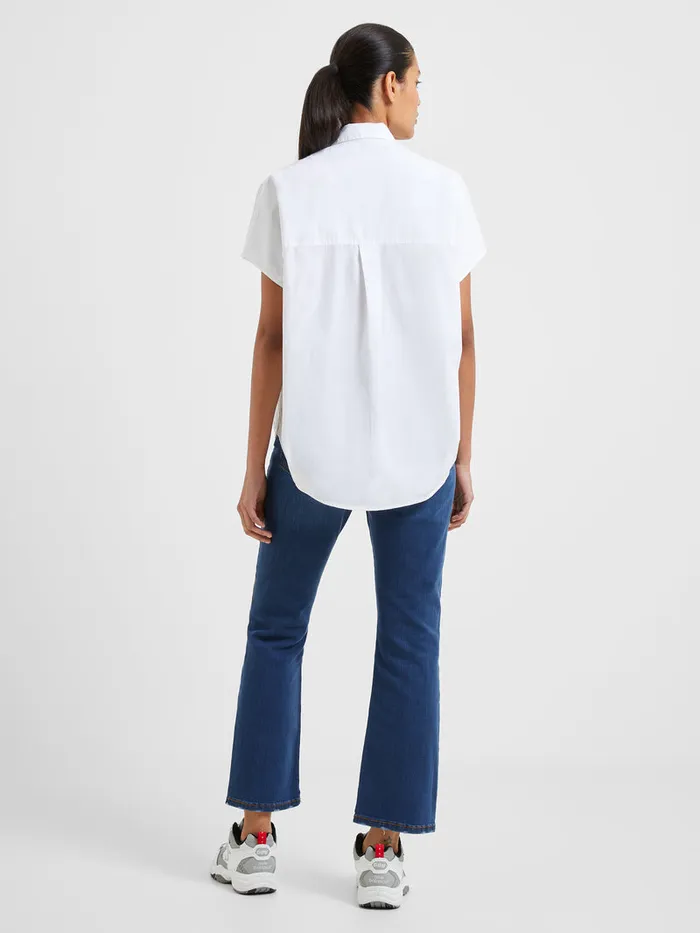 Woman Shirts French Connection Rhodes Poplin Sleeveless Popover Shirt Linen White