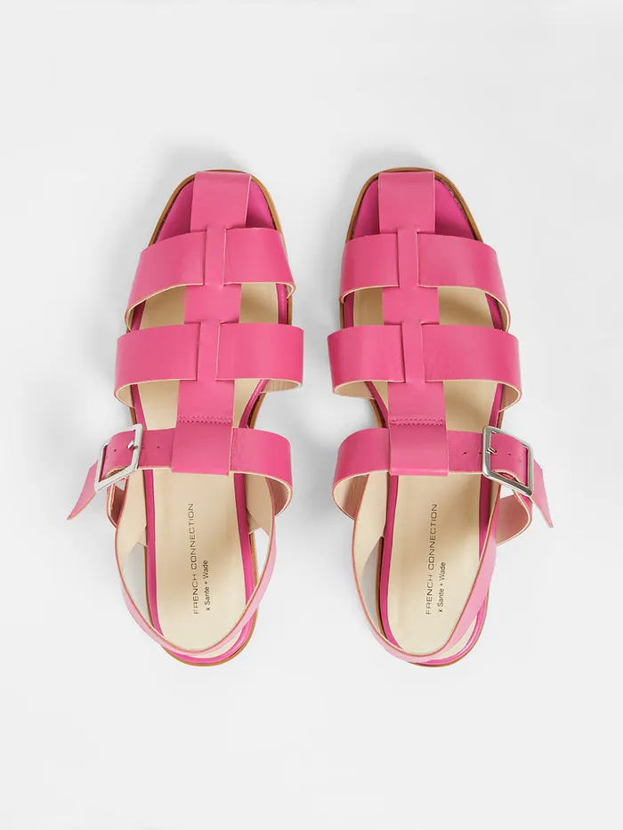 Woman Shoes French Connection SW X Luisa Fisherman Caged Sandals Fuchsia Woman Shoes French Connection SW X Luisa Fisherman Caged Sandals Fuchsia