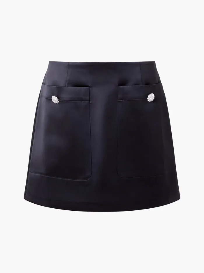 Woman Skirts and Shorts French Connection Carey Satin Embellished Pocket Mini Skirt Black Woman Skirts and Shorts French Connection Carey Satin Embellished Pocket Mini Skirt Black