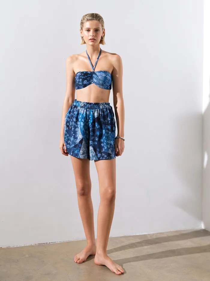 Woman Skirts and Shorts French Connection Denim Beach Shorts Blue