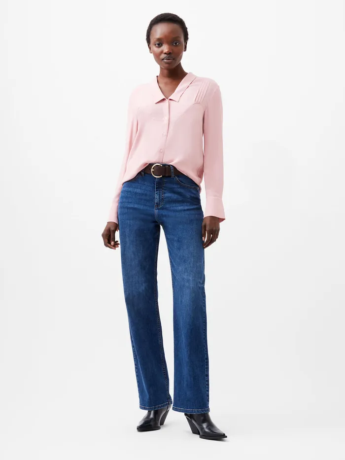 Woman Tops French Connection Cecile Crepe Pin Tucks Shirt Sweet Pink Woman Tops French Connection Cecile Crepe Pin Tucks Shirt Sweet Pink