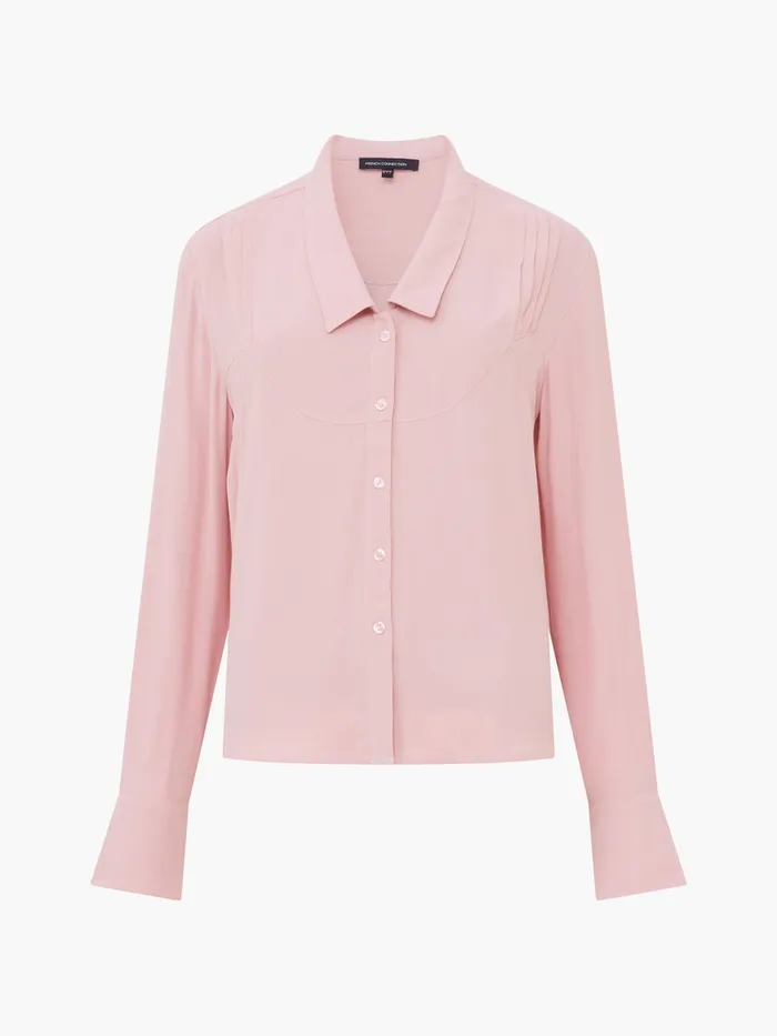 Woman Tops French Connection Cecile Crepe Pin Tucks Shirt Sweet Pink Woman Tops French Connection Cecile Crepe Pin Tucks Shirt Sweet Pink