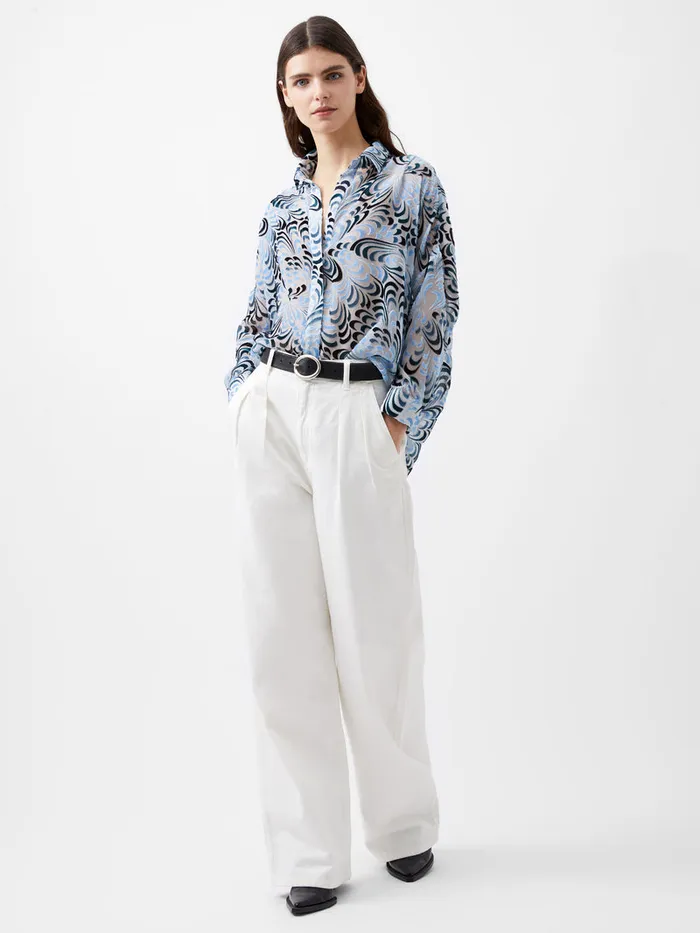 Woman Tops French Connection Diandra Devore VNeck Button Through Popover Shirt Mauve Morn Woman Tops French Connection Diandra Devore VNeck Button Through Popover Shirt Mauve Morn