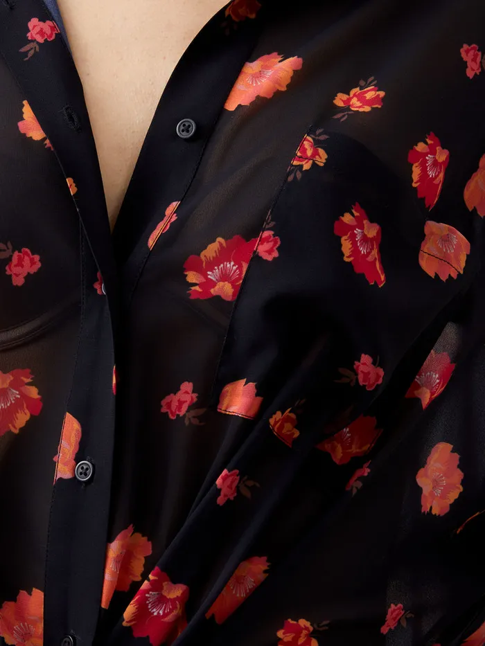 Woman Tops French Connection Ella Rose Twist Front Shirt Marine Multi