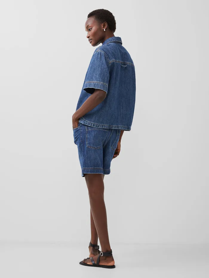 Woman Tops French Connection Finley Denim Short Sleeve Shirt Vintage Woman Tops French Connection Finley Denim Short Sleeve Shirt Vintage