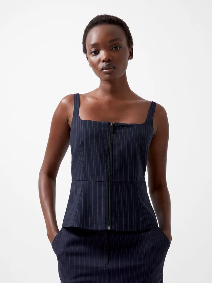 Woman Tops French Connection Hailey Pinstripe Strappy Top Marine Woman Tops French Connection Hailey Pinstripe Strappy Top Marine