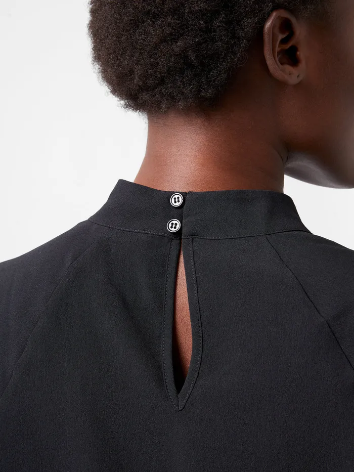 Woman Tops French Connection Krista Knit Long Sleeve Stand Neck Top Blackout
