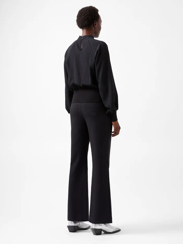 Woman Tops French Connection Krista Knit Long Sleeve Stand Neck Top Blackout