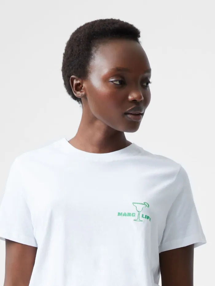 Woman Tops French Connection Marg Life Graphic TShirt White