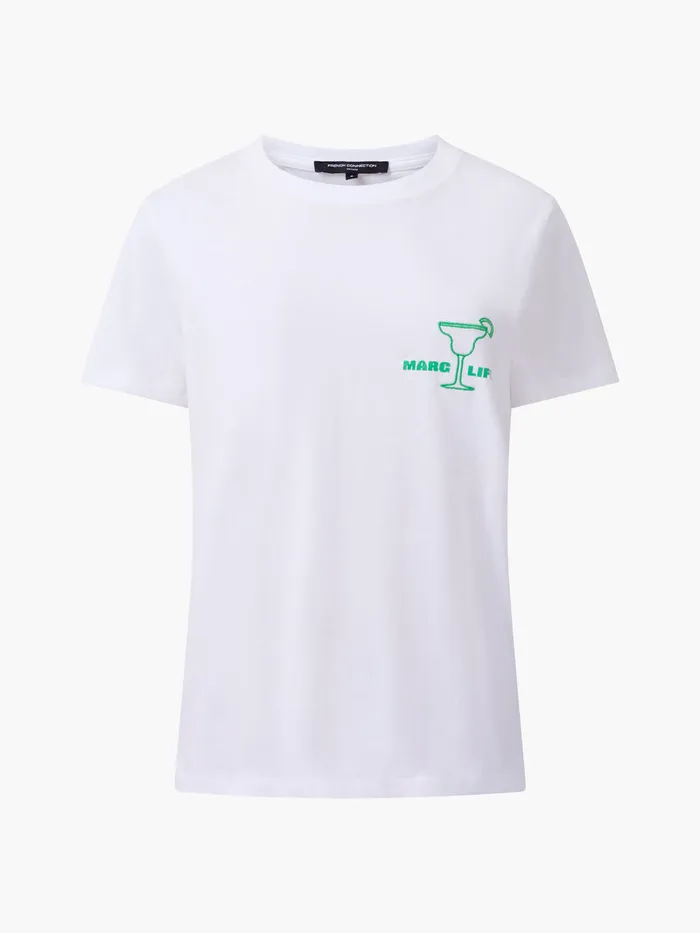Woman Tops French Connection Marg Life Graphic TShirt White