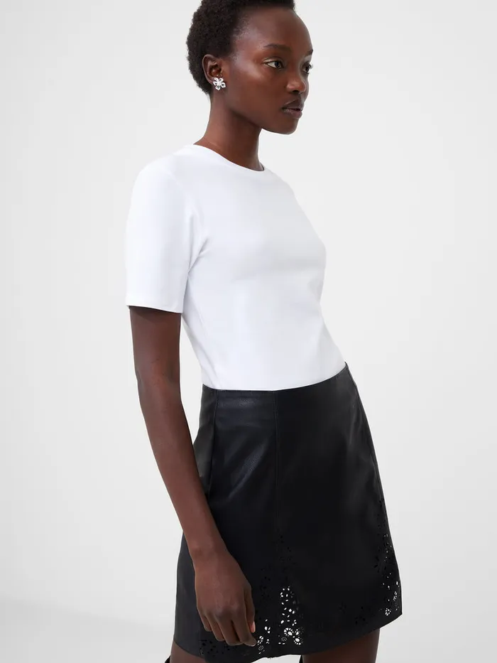 Woman Tops French Connection Rallie Cotton Crew Neck TShirt Linen White
