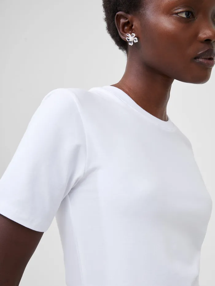 Woman Tops French Connection Rallie Cotton Crew Neck TShirt Linen White Woman Tops French Connection Rallie Cotton Crew Neck TShirt Linen White