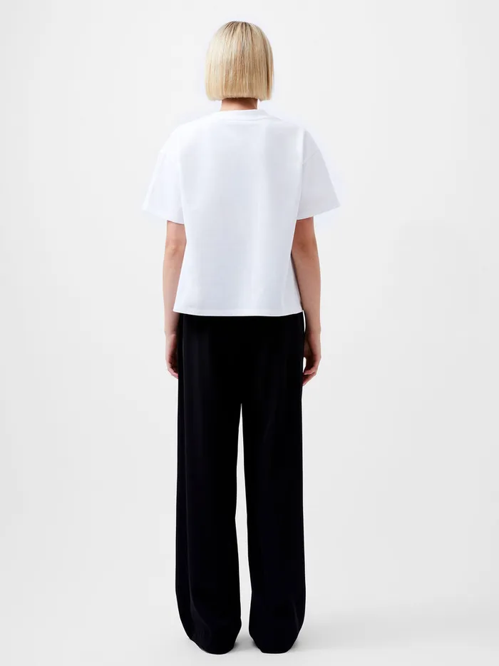 Woman Tops French Connection Rallie Cotton Short Sleeve TShirt Linen White