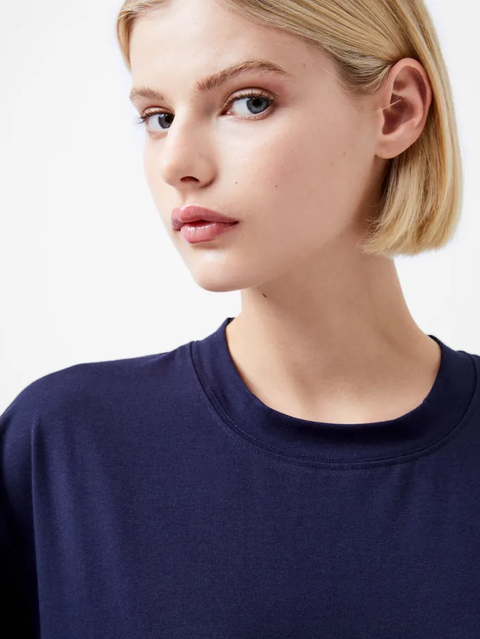 Woman Tops French Connection Rallie Cotton Short Sleeve TShirt Marine Woman Tops French Connection Rallie Cotton Short Sleeve TShirt Marine