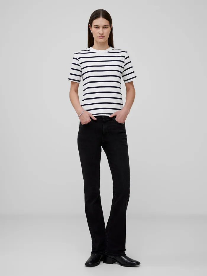 Woman Tops French Connection Rallie Cotton Stripe Short Sleeve TShirt Stripe S Whitemarin