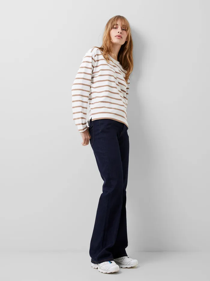 Woman Tops French Connection Rallie Stripe Slash Neck Top Stripe S Whitecamel Woman Tops French Connection Rallie Stripe Slash Neck Top Stripe S Whitecamel