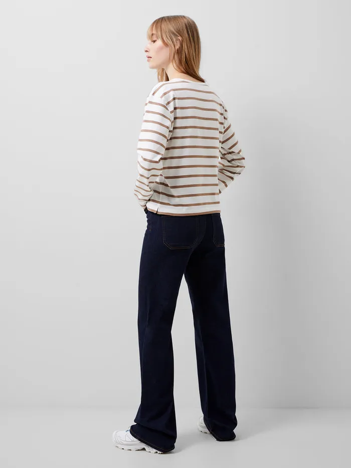 Woman Tops French Connection Rallie Stripe Slash Neck Top Stripe S Whitecamel Woman Tops French Connection Rallie Stripe Slash Neck Top Stripe S Whitecamel