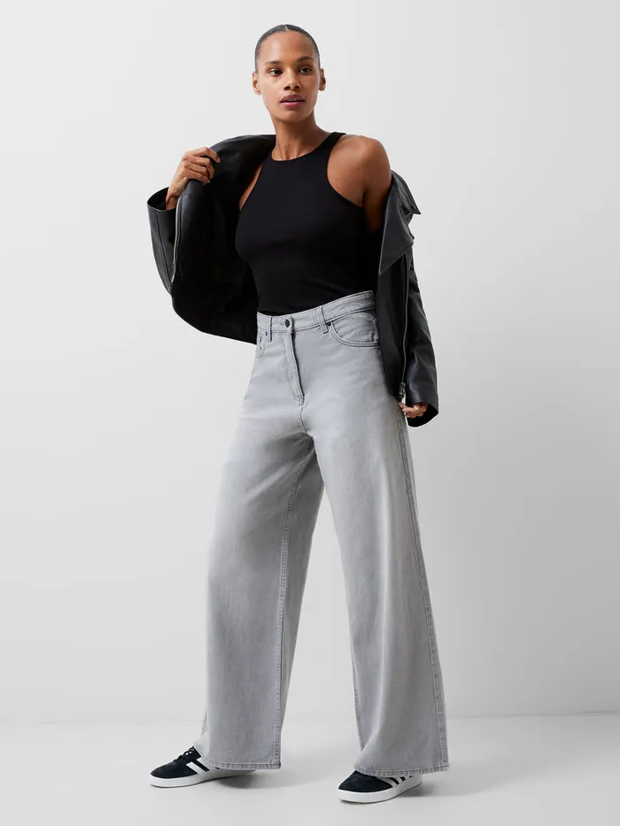 Woman Tops French Connection Rassia Sheryle Ribbed Tank Top Black