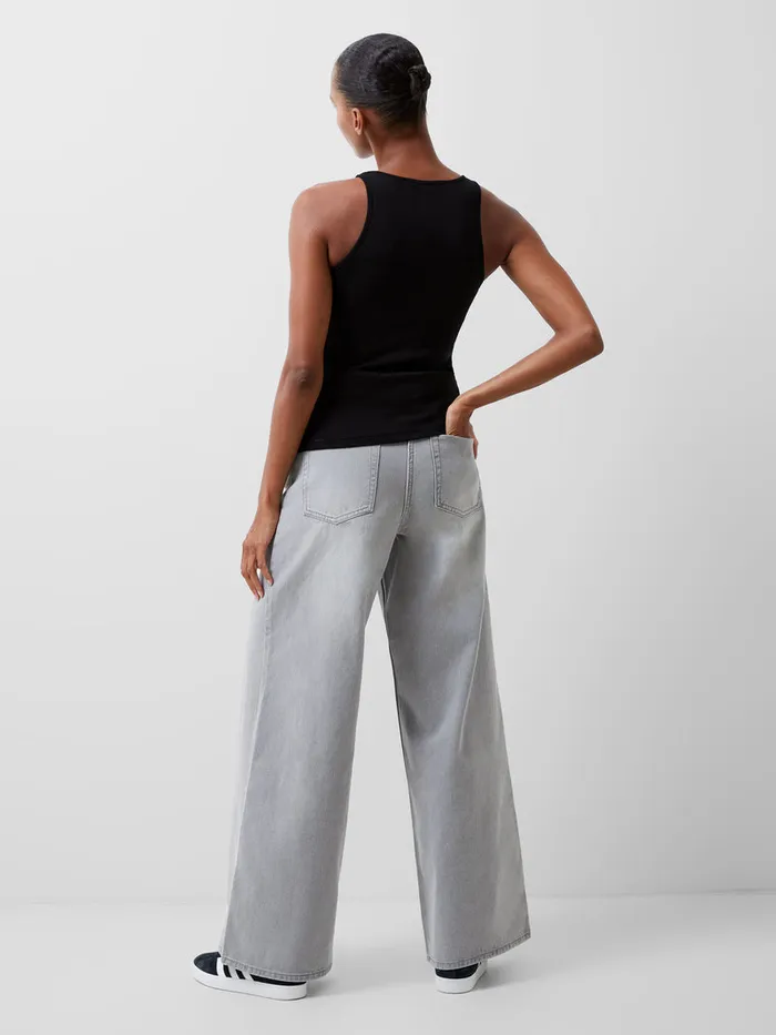 Woman Tops French Connection Rassia Sheryle Ribbed Tank Top Black
