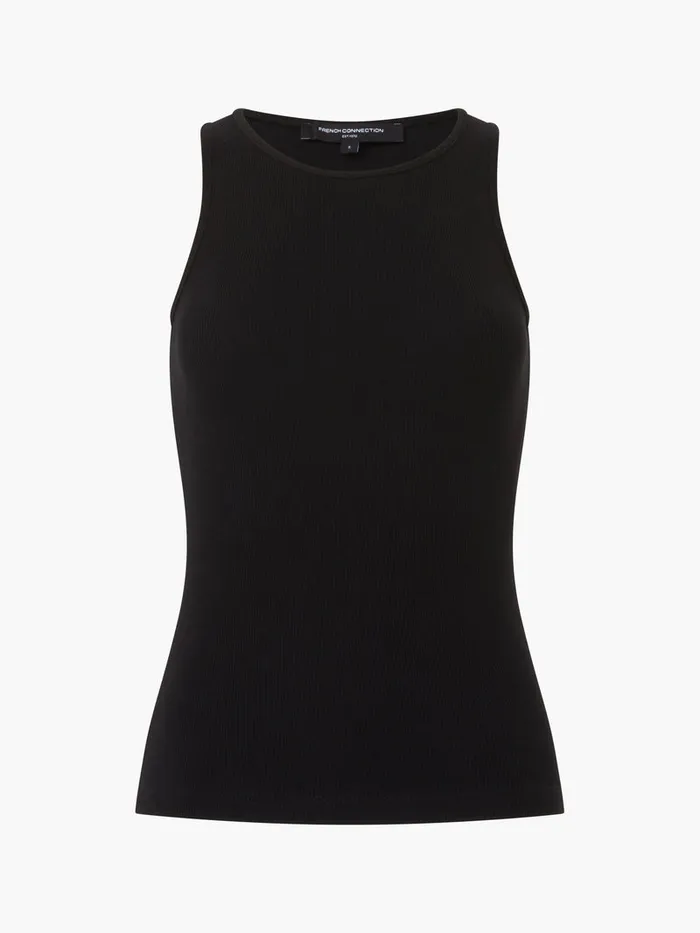Woman Tops French Connection Rassia Sheryle Ribbed Tank Top Black