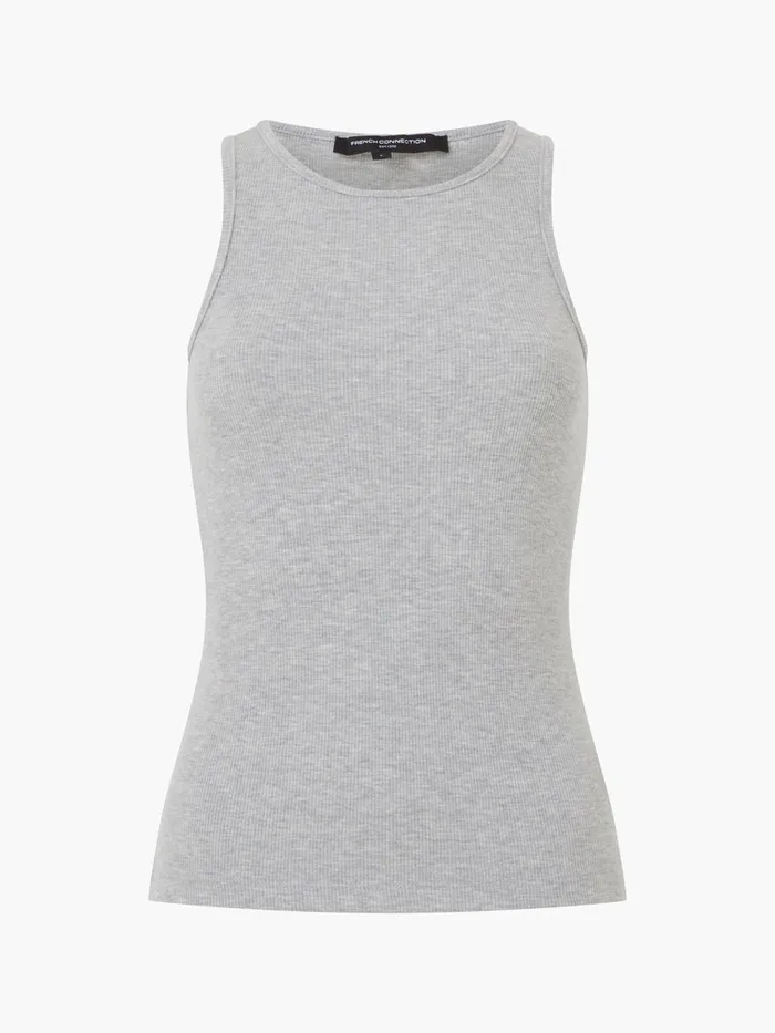 Woman Tops French Connection Rassia Sheryle Ribbed Tank Top Grey Mel Woman Tops French Connection Rassia Sheryle Ribbed Tank Top Grey Mel