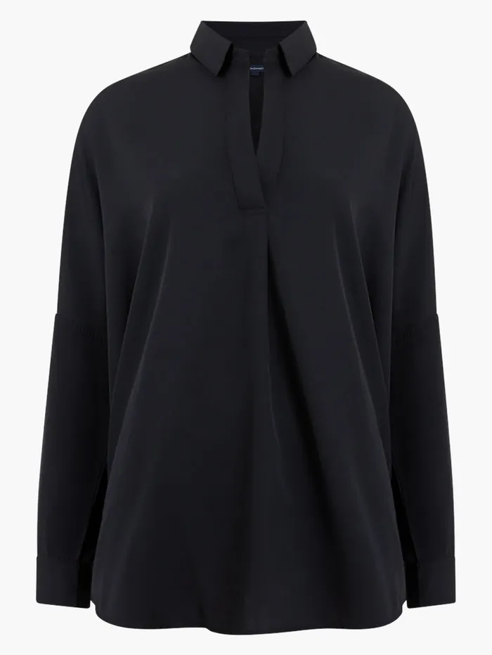 Woman Tops French Connection Rhodes Recycled Crepe Popover Shirt Black