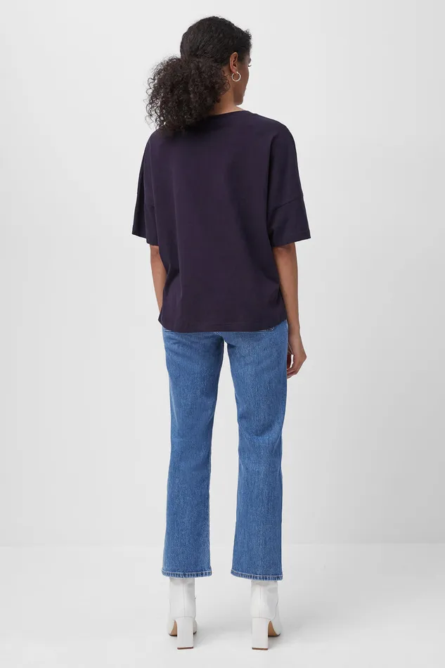 Woman Tops French Connection Tally Crew Neck Top Utility Blue Woman Tops French Connection Tally Crew Neck Top Utility Blue