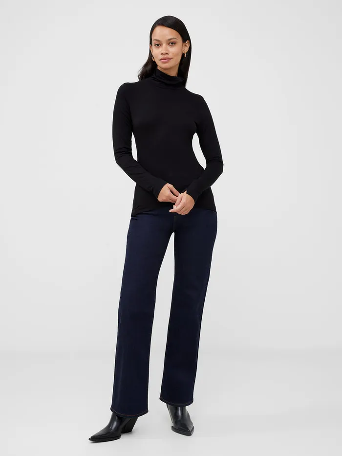 Woman Tops French Connection Venitia Jersey Split Cuff Top Black