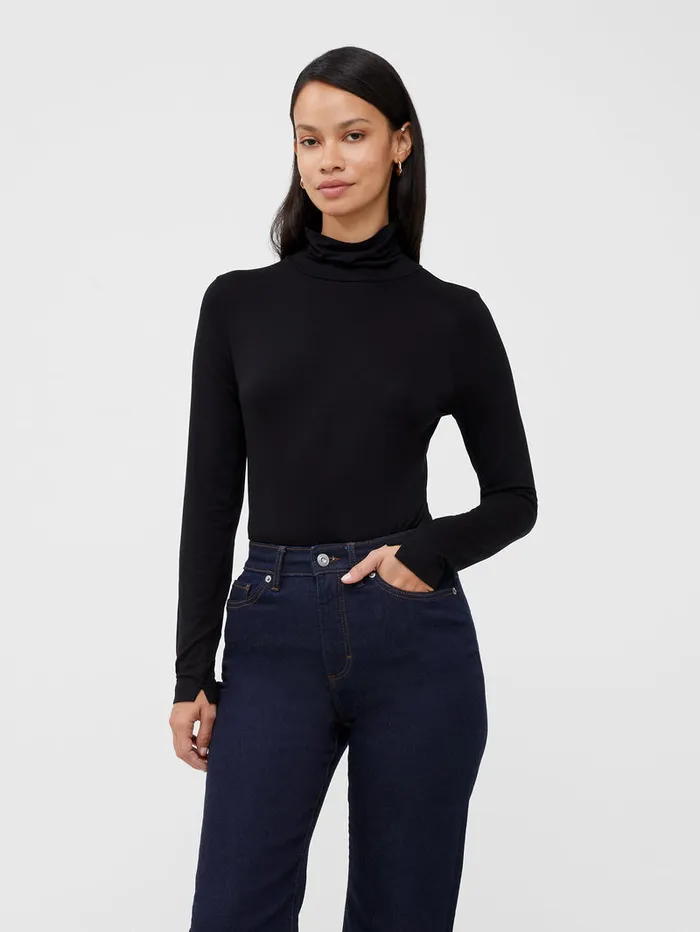 Woman Tops French Connection Venitia Jersey Split Cuff Top Black