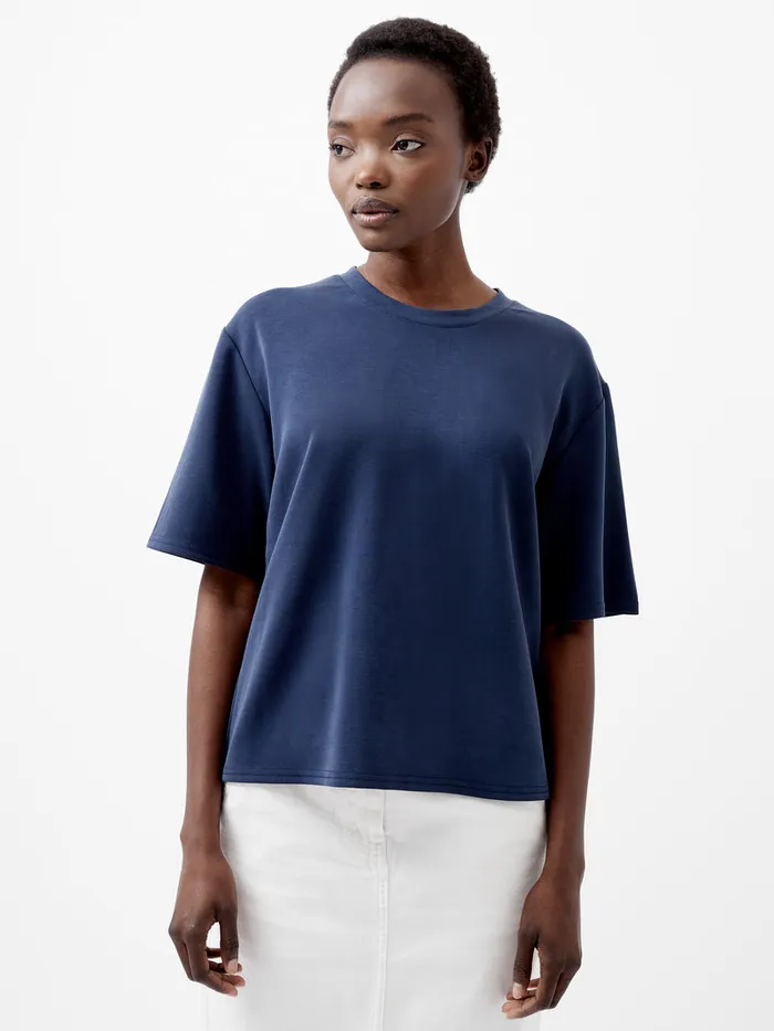 Woman Tops French Connection Wren Short Sleeve Pinched TShirt Midnight Blue Woman Tops French Connection Wren Short Sleeve Pinched TShirt Midnight Blue