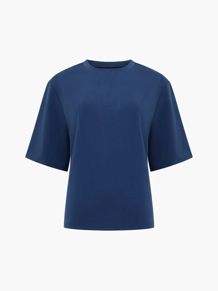 Woman Tops French Connection Wren Short Sleeve Pinched TShirt Midnight Blue Woman Tops French Connection Wren Short Sleeve Pinched TShirt Midnight Blue
