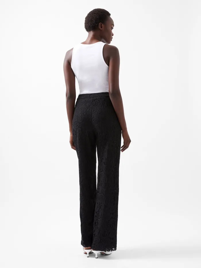 Woman Trousers French Connection Asura Lace Flared Trousers Blackout Woman Trousers French Connection Asura Lace Flared Trousers Blackout