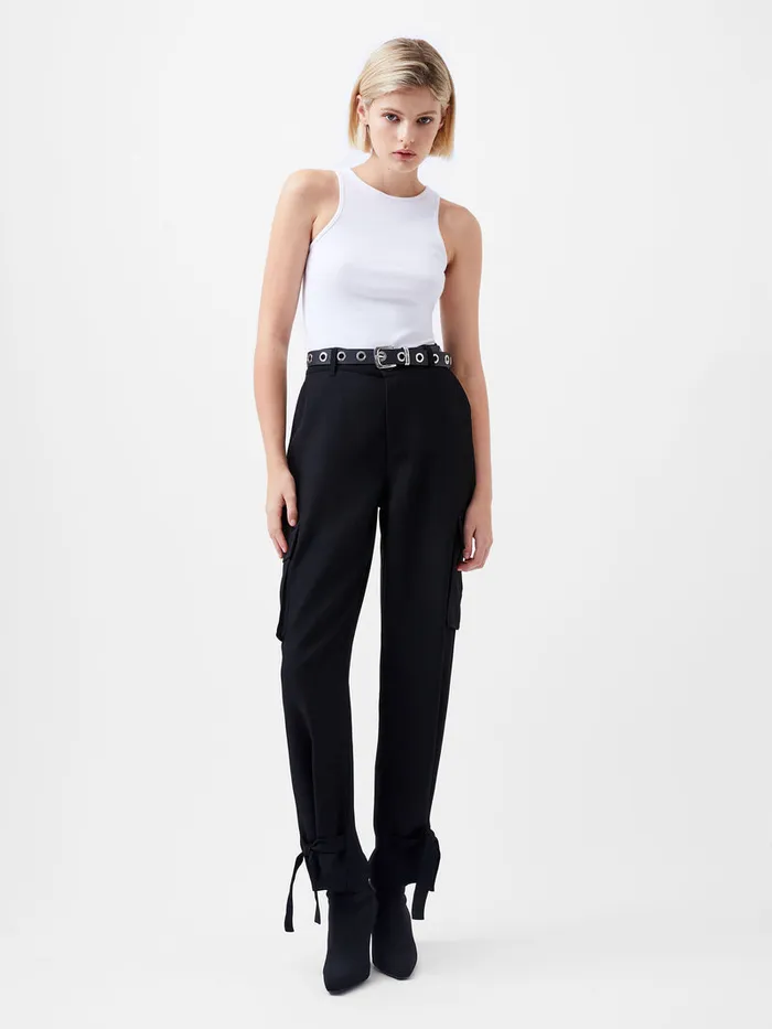 Woman Trousers French Connection Bella Twill Trousers Blackout