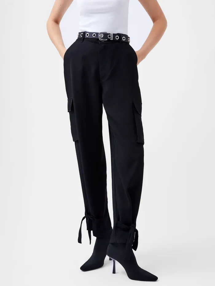 Woman Trousers French Connection Bella Twill Trousers Blackout
