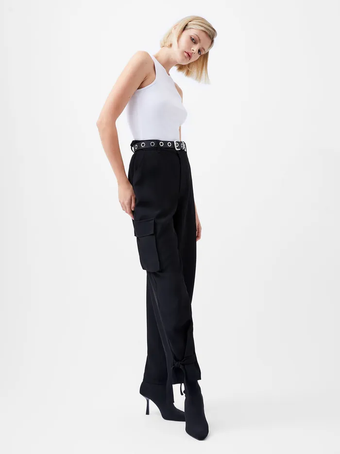 Woman Trousers French Connection Bella Twill Trousers Blackout