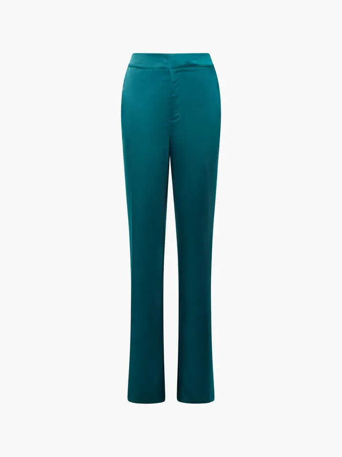 Woman Trousers French Connection Carey Satin Trousers Forest