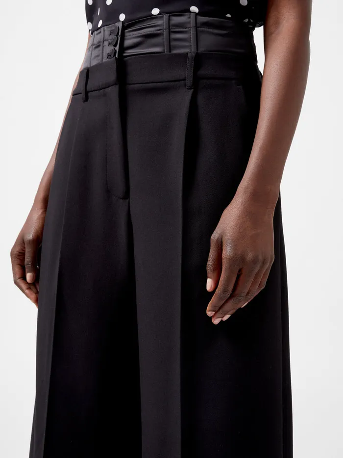 Woman Trousers French Connection Gemma Carey Satin Tuxedo Trousers Blackout