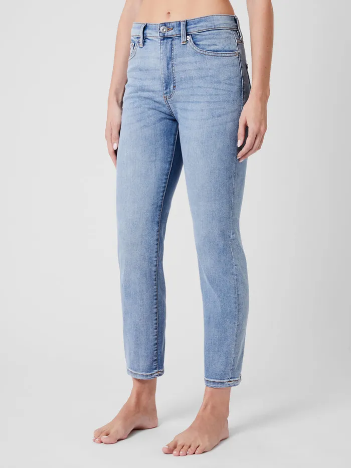 Woman Trousers French Connection Stretch Denim Cigarette Fit Ankle Length Jeans 28 Inch Bleach Wash