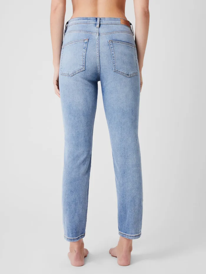 Woman Trousers French Connection Stretch Denim Cigarette Fit Ankle Length Jeans 28 Inch Bleach Wash