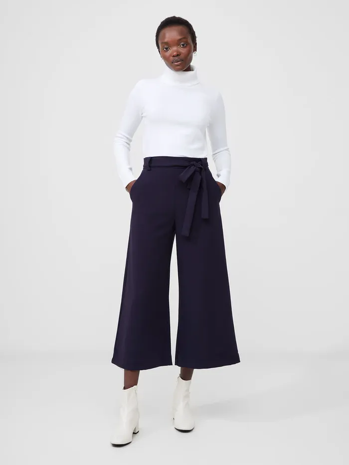 Woman Trousers French Connection Whisper Belted Culottes Utility Blue