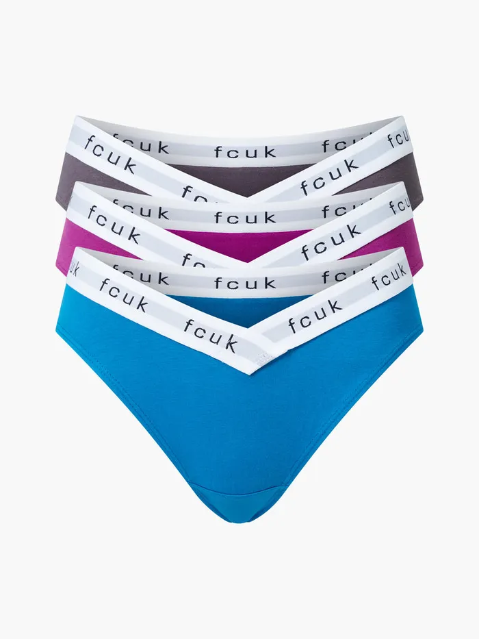 Woman Underwear and Socks French Connection FCUK 3 Pack VCut Briefs Multi 3