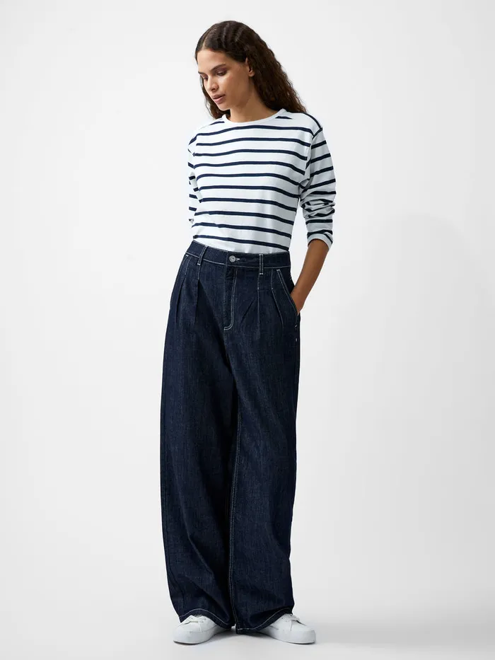Woman Women039s Winter Outfits French Connection Finley Denim Wide Leg Jeans 32 Inch Clean Indigo Woman Women039s Winter Outfits French Connection Finley Denim Wide Leg Jeans 32 Inch Clean Indigo