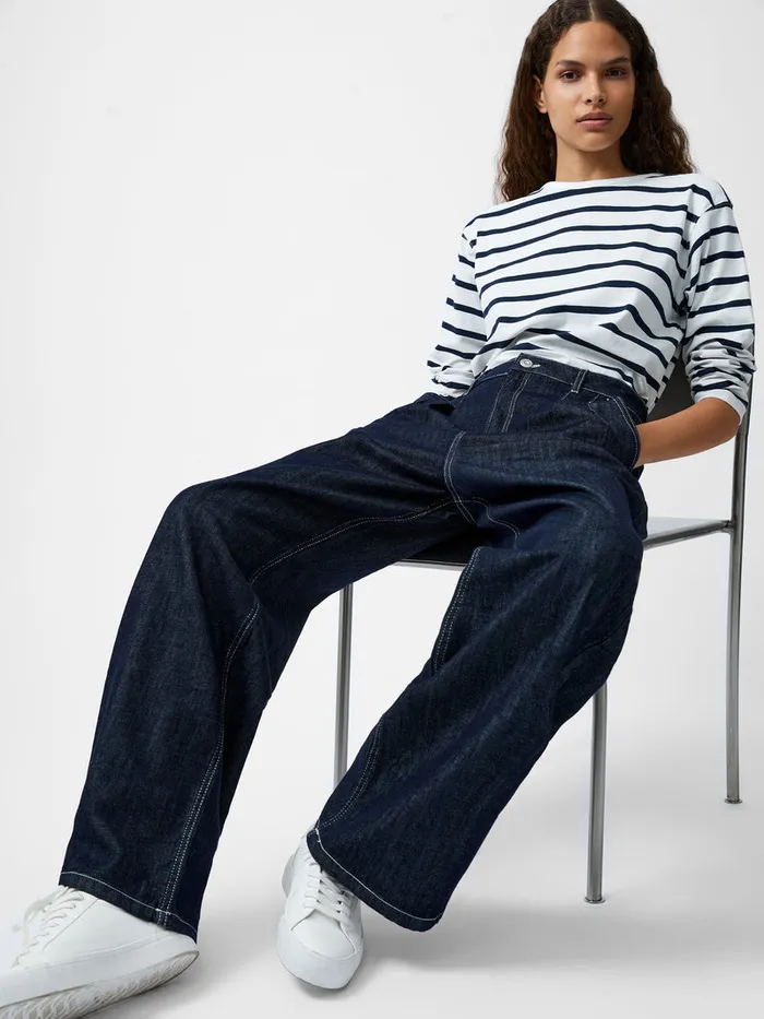 Woman Women039s Winter Outfits French Connection Finley Denim Wide Leg Jeans 32 Inch Clean Indigo Woman Women039s Winter Outfits French Connection Finley Denim Wide Leg Jeans 32 Inch Clean Indigo