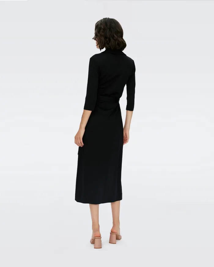 Women Abigail Midi Wrap Dress Black DVF Dresses